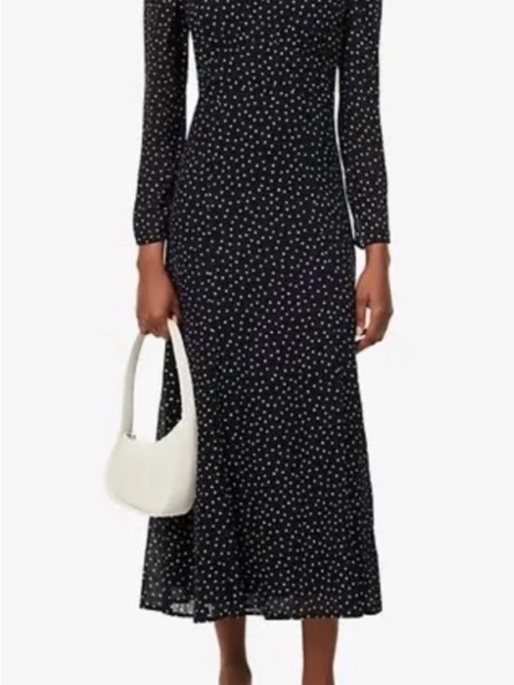 Reformation Black Polka Dot Maxi Dress